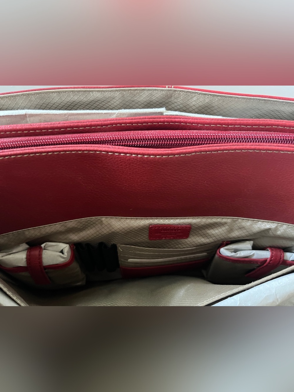 Buxton Madison Tote Bag with Padded Laptop Pocket in Red - Picture 8 of 11